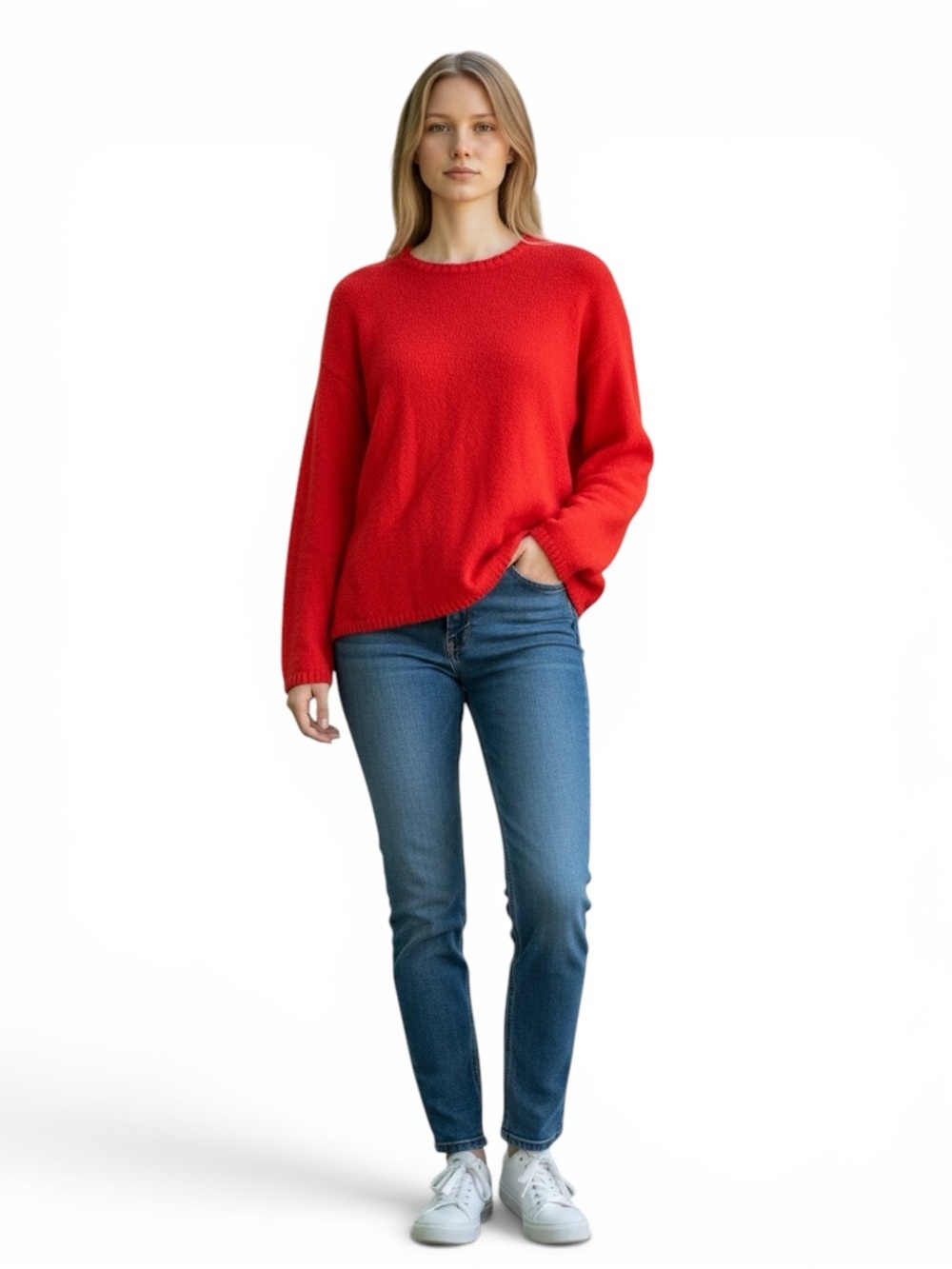 Sandro Paris Bouclé Knit Sweater NWT Red Made in Italy Size M $370 NWT